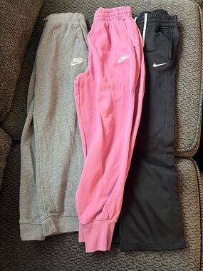 Nike Kids Pink, Gray & Black Jogger Bundle - Casual Athletic Bottoms